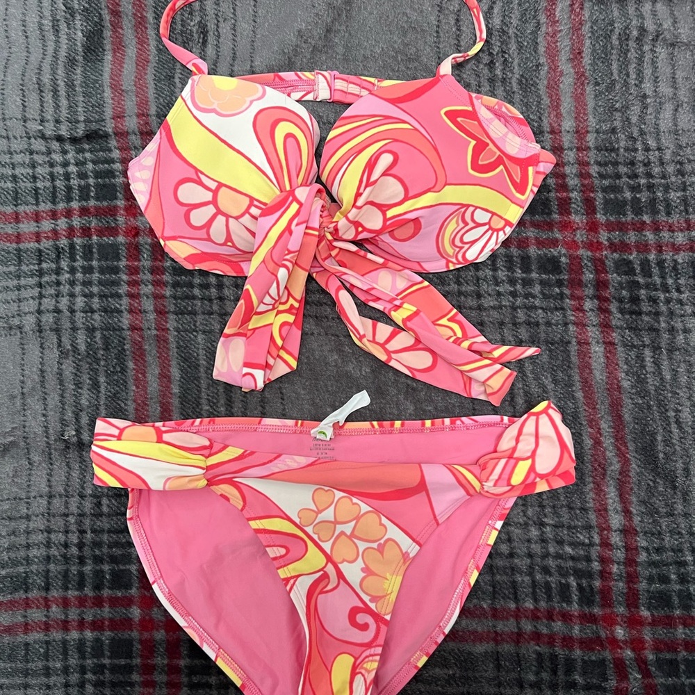 Aerie Pink Floral Bikini 36C / Medium